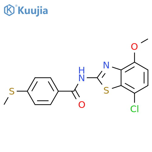 N-(7-chloro-4-methoxy-1,3-benzothiazol-2-yl)-4-(methylsulfanyl)benzamide structure