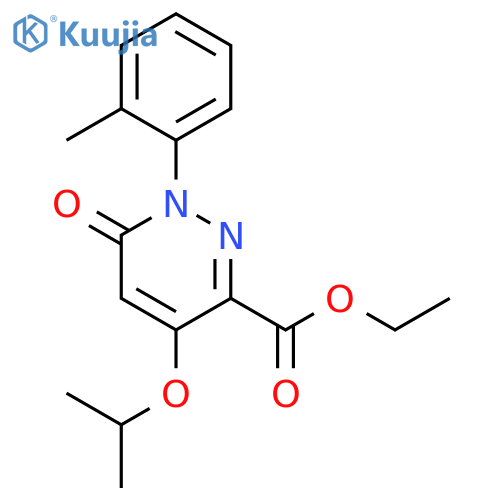 ethyl 1-(2-methylphenyl)-6-oxo-4-(propan-2-yloxy)-1,6-dihydropyridazine-3-carboxylate structure