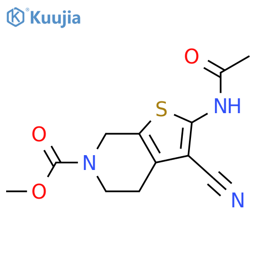 methyl 3-cyano-2-acetamido-4H,5H,6H,7H-thieno2,3-cpyridine-6-carboxylate structure