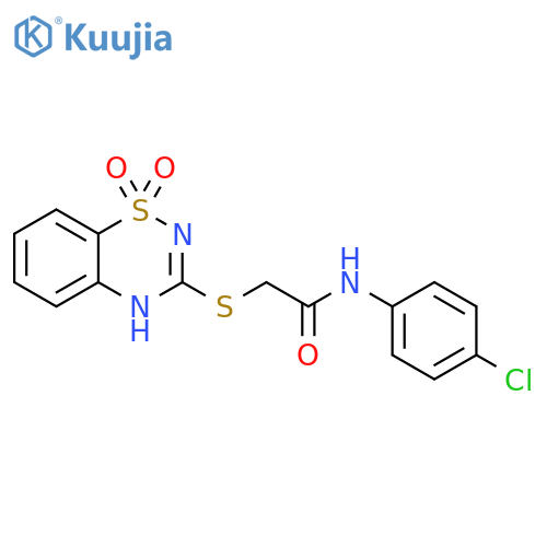 N-(4-chlorophenyl)-2-(1,1-dioxo-4H-1lambda6,2,4-benzothiadiazin-3-yl)sulfanylacetamide structure