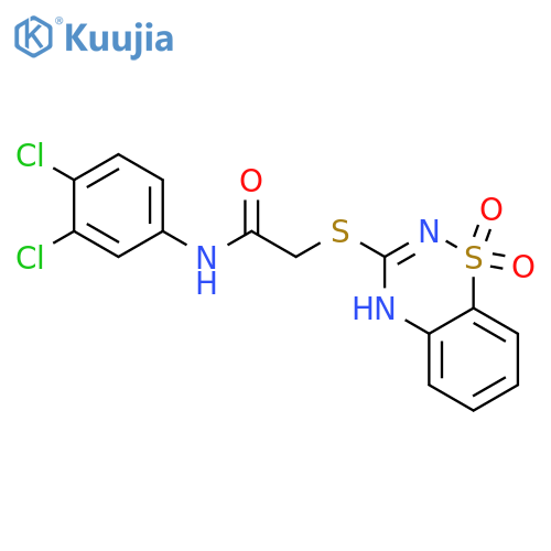 N-(3,4-dichlorophenyl)-2-(1,1-dioxo-4H-1lambda6,2,4-benzothiadiazin-3-yl)sulfanylacetamide structure
