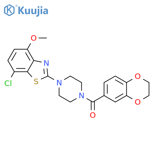 7-chloro-2-4-(2,3-dihydro-1,4-benzodioxine-6-carbonyl)piperazin-1-yl-4-methoxy-1,3-benzothiazole structure