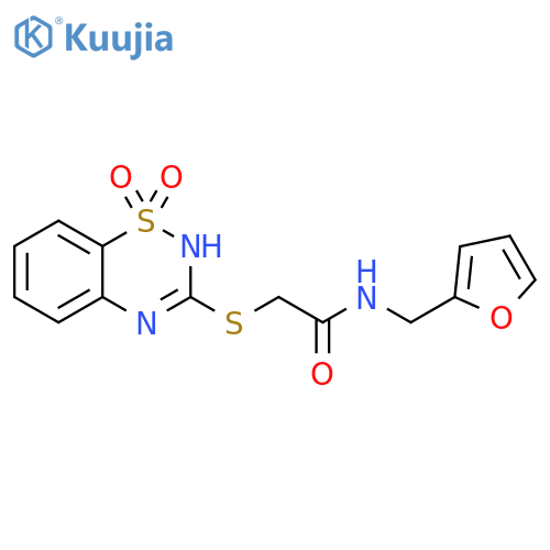 2-(1,1-dioxo-4H-1lambda6,2,4-benzothiadiazin-3-yl)sulfanyl-N-(furan-2-yl)methylacetamide structure