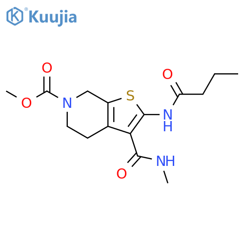 methyl 2-butanamido-3-(methylcarbamoyl)-4H,5H,6H,7H-thieno2,3-cpyridine-6-carboxylate structure