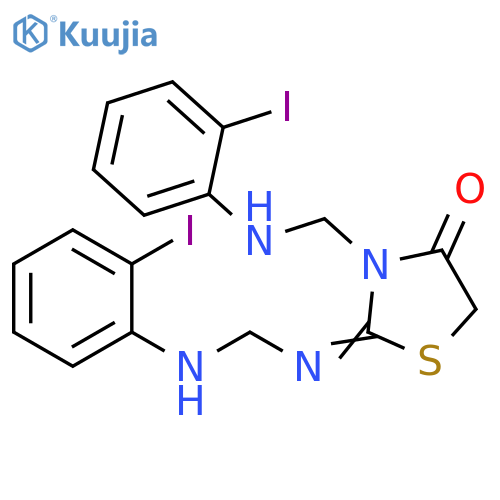 4-Thiazolidinone, 3-[[(2-iodophenyl)amino]methyl]-2-[[[(2-iodophenyl)amino]methyl]imino]- structure