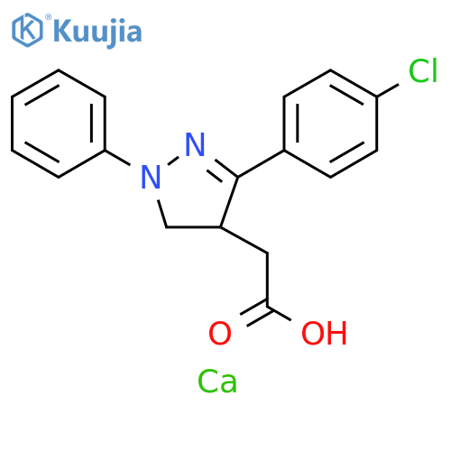 1H-Pyrazole-4-acetic acid, 3-(4-chlorophenyl)-4,5-dihydro-1-phenyl-,calcium salt structure