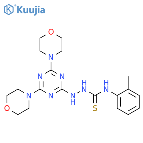 3-{4,6-bis(morpholin-4-yl)-1,3,5-triazin-2-ylamino}-1-(2-methylphenyl)thiourea structure
