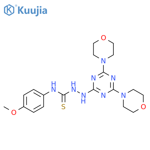 3-{4,6-bis(morpholin-4-yl)-1,3,5-triazin-2-ylamino}-1-(4-methoxyphenyl)thiourea structure