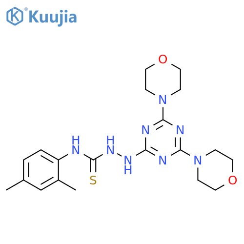 3-{4,6-bis(morpholin-4-yl)-1,3,5-triazin-2-ylamino}-1-(2,4-dimethylphenyl)thiourea structure