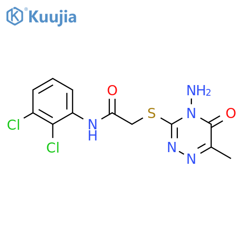 2-(4-amino-6-methyl-5-oxo-4,5-dihydro-1,2,4-triazin-3-yl)sulfanyl-N-(2,3-dichlorophenyl)acetamide structure