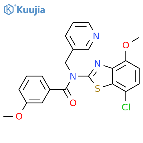 N-(7-chloro-4-methoxy-1,3-benzothiazol-2-yl)-3-methoxy-N-(pyridin-3-yl)methylbenzamide structure