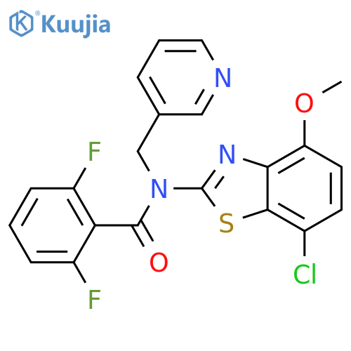 N-(7-chloro-4-methoxy-1,3-benzothiazol-2-yl)-2,6-difluoro-N-(pyridin-3-yl)methylbenzamide structure