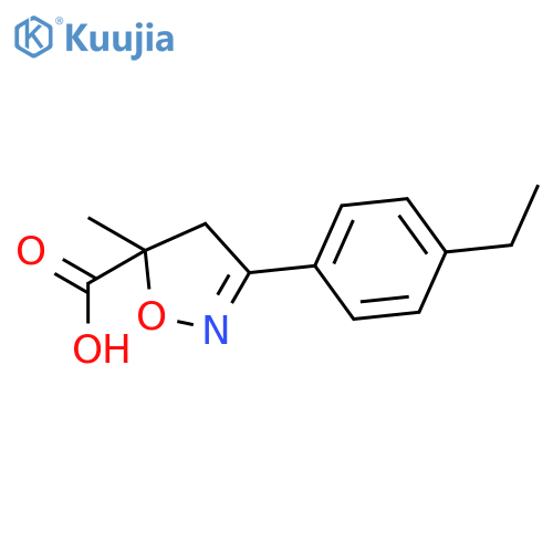 5-Isoxazolecarboxylic acid, 3-(4-ethylphenyl)-4,5-dihydro-5-methyl- structure