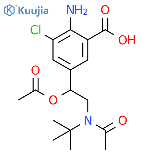 Benzoic acid, 5-[2-[acetyl(1,1-dimethylethyl)amino]-1-(acetyloxy)ethyl]-2-amino-3-chloro- structure