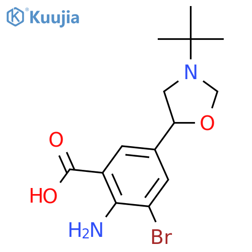 Benzoic acid, 2-amino-3-bromo-5-[3-(1,1-dimethylethyl)-5-oxazolidinyl]- structure