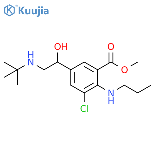 Benzoic acid,3-chloro-5-[2-[(1,1-dimethylethyl)amino]-1-hydroxyethyl]-2-(propylamino)-, methyl ester structure