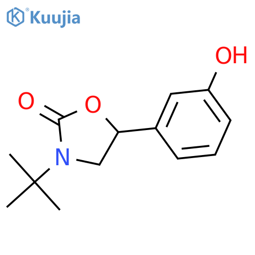 2-Oxazolidinone, 3-(1,1-dimethylethyl)-5-(3-hydroxyphenyl)- structure