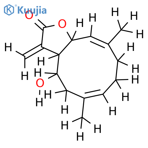 4-hydroxy-3alpha,4,5,8,9,11alpha-hexahydro-6,10-dimethyl-3-methylene-cyclodeca[b]furan-2(3H)-one structure