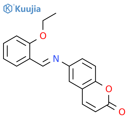 2H-1-BENZOPYRAN-2-ONE, 6-[[(2-ETHOXYPHENYL)METHYLENE]AMINO]- structure
