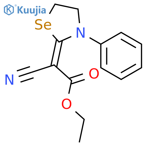Acetic acid, cyano(3-phenyl-2-selenazolidinylidene)-, ethyl ester structure
