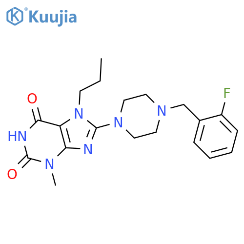 8-{4-(2-fluorophenyl)methylpiperazin-1-yl}-3-methyl-7-propyl-2,3,6,7-tetrahydro-1H-purine-2,6-dione structure