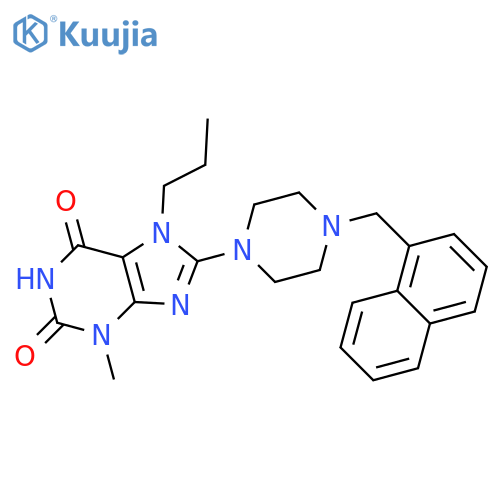 3-methyl-8-{4-(naphthalen-1-yl)methylpiperazin-1-yl}-7-propyl-2,3,6,7-tetrahydro-1H-purine-2,6-dione structure