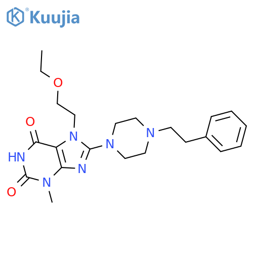 7-(2-ethoxyethyl)-3-methyl-8-4-(2-phenylethyl)piperazin-1-yl-2,3,6,7-tetrahydro-1H-purine-2,6-dione structure