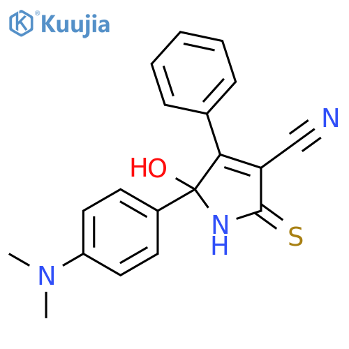 1H-Pyrrole-3-carbonitrile,5-[4-(dimethylamino)phenyl]-2,5-dihydro-5-hydroxy-4-phenyl-2-thioxo- structure