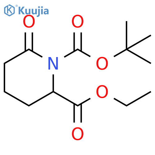 1,2-Piperidinedicarboxylic acid, 6-oxo-, 1-(1,1-dimethylethyl) 2-ethyl ester structure