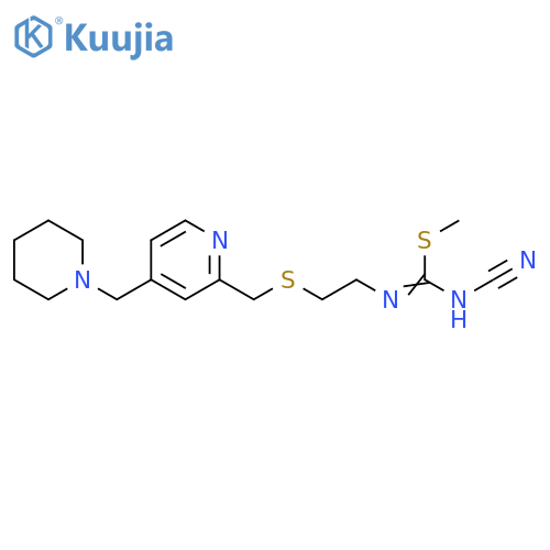 Carbamimidothioic acid, N-cyano-N'-[2-[[[4-(1-piperidinylmethyl)-2-pyridinyl]methyl]thio]ethyl]-, methyl ester structure