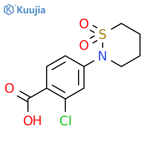 2-chloro-4-(1,1-dioxo-1lambda6,2-thiazinan-2-yl)benzoic acid structure