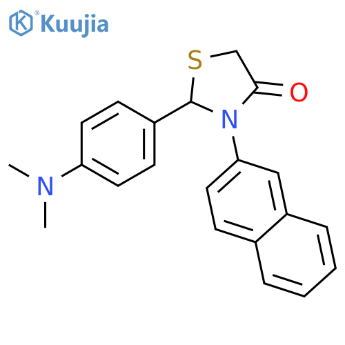 4-THIAZOLIDINONE, 2-[4-(DIMETHYLAMINO)PHENYL]-3-(2-NAPHTHALENYL)- structure