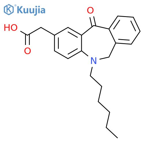 5H-Dibenz[b,e]azepine-2-acetic acid, 5-hexyl-6,11-dihydro-11-oxo- structure