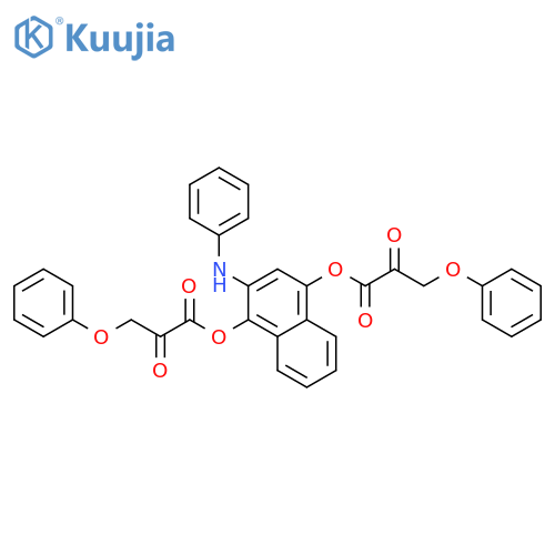 Propanoic acid, 2-oxo-3-phenoxy-,2-(phenylamino)-1,4-naphthalenediyl ester structure