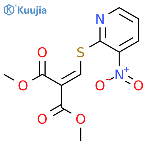 Propanedioic acid, [[(3-nitro-2-pyridinyl)thio]methylene]-, dimethyl ester structure