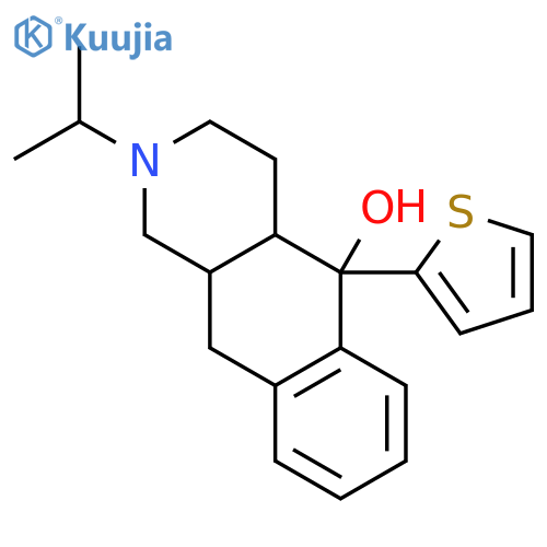 Benz[g]isoquinolin-5-ol,1,2,3,4,4a,5,10,10a-octahydro-2-(1-methylethyl)-5-(2-thienyl)- structure