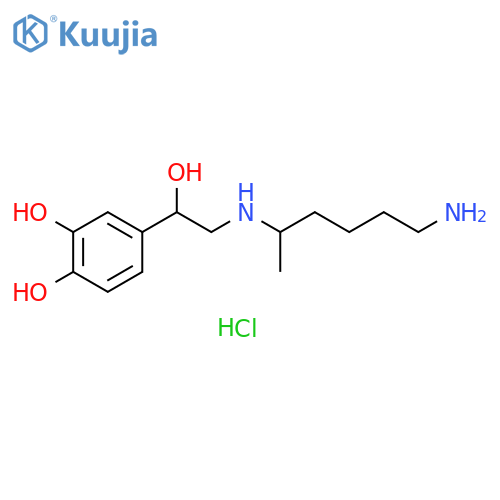 1,2-Benzenediol, 4-[2-[(5-amino-1-methylpentyl)amino]-1-hydroxyethyl]-, hydrochloride (1:2) structure