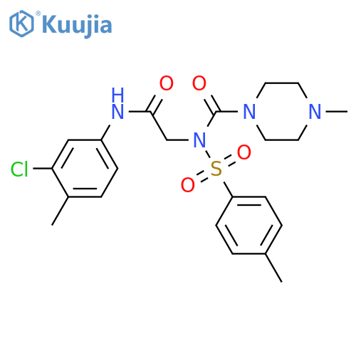 N-(3-chloro-4-methylphenyl)-2-N-(4-methylpiperazine-1-carbonyl)4-methylbenzenesulfonamidoacetamide structure