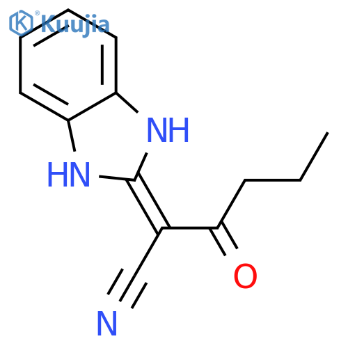 (2Z)-2-(1H-1,3-benzodiazol-2-yl)-3-hydroxyhex-2-enenitrile structure