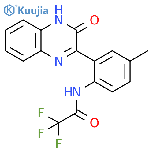2,2,2-trifluoro-N-4-methyl-2-(3-oxo-3,4-dihydroquinoxalin-2-yl)phenylacetamide structure