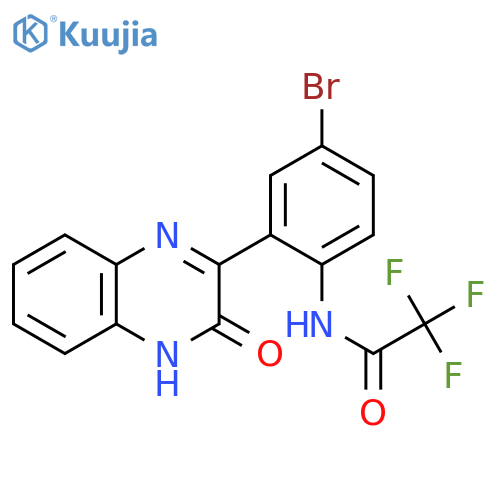 N-4-bromo-2-(3-oxo-3,4-dihydroquinoxalin-2-yl)phenyl-2,2,2-trifluoroacetamide structure