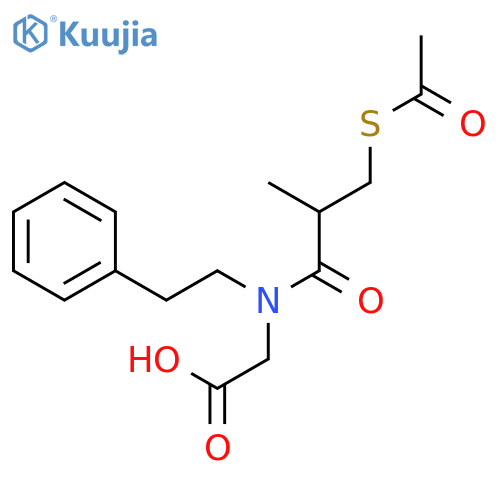 Glycine, N-[3-(acetylthio)-2-methyl-1-oxopropyl]-N-(2-phenylethyl)- structure