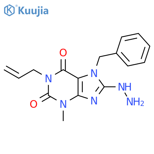 7-benzyl-8-hydrazinyl-3-methyl-1-(prop-2-en-1-yl)-2,3,6,7-tetrahydro-1H-purine-2,6-dione structure