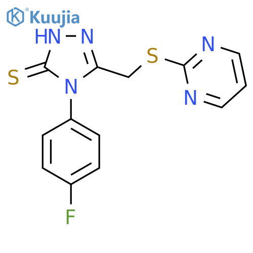 4-(4-fluorophenyl)-5-(pyrimidin-2-ylsulfanyl)methyl-4H-1,2,4-triazole-3-thiol structure
