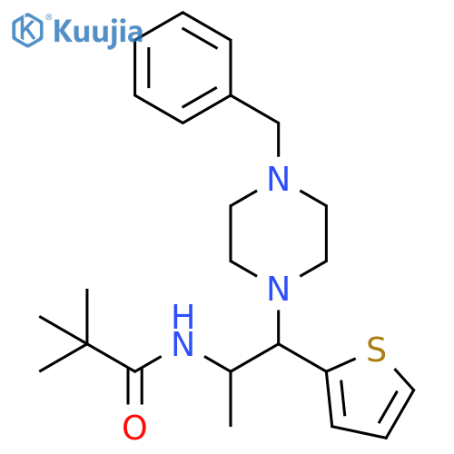 N-1-(4-benzylpiperazin-1-yl)-1-(thiophen-2-yl)propan-2-yl-2,2-dimethylpropanamide structure
