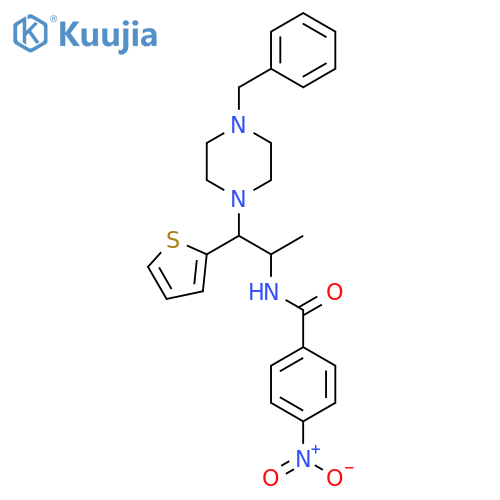 N-1-(4-benzylpiperazin-1-yl)-1-(thiophen-2-yl)propan-2-yl-4-nitrobenzamide structure