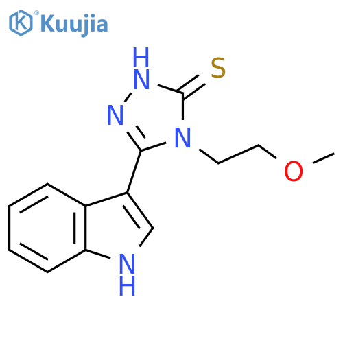 5-(1H-indol-3-yl)-4-(2-methoxyethyl)-4H-1,2,4-triazole-3-thiol structure
