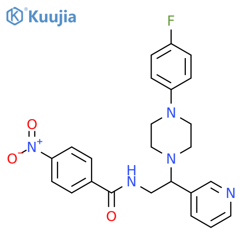N-{2-4-(4-fluorophenyl)piperazin-1-yl-2-(pyridin-3-yl)ethyl}-4-nitrobenzamide structure