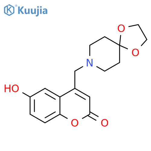 4-({1,4-dioxa-8-azaspiro4.5decan-8-yl}methyl)-6-hydroxy-2H-chromen-2-one structure