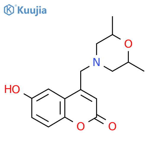 4-(2,6-dimethylmorpholin-4-yl)methyl-6-hydroxy-2H-chromen-2-one structure